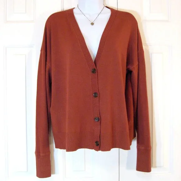 LOFT | Relaxed V-Neck Cardigan Sweater - Picture 2 of 9